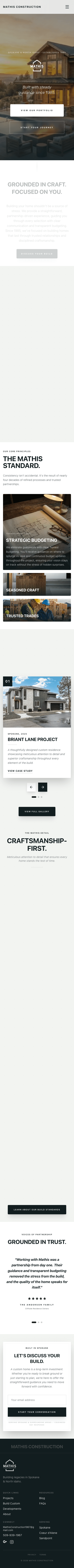 Mathis Construction mobile preview